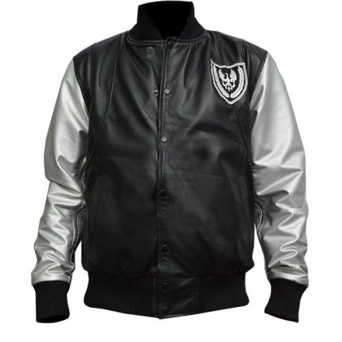 Teddy Bomber Silver Sleeves Jacket
