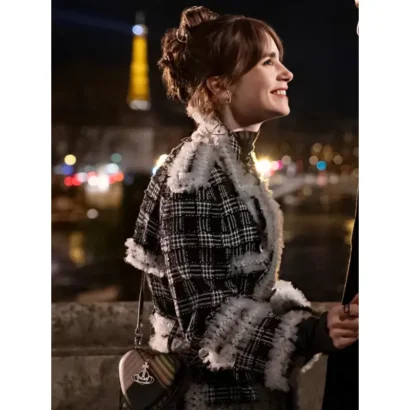 Emily In Paris S04 Emily Cooper Plaid Coat