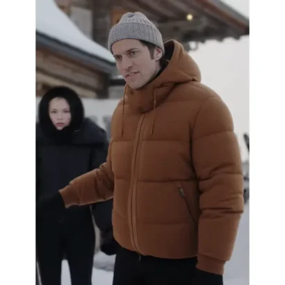 Emily in Paris S04 Gabriel Brown Puffer Jacket